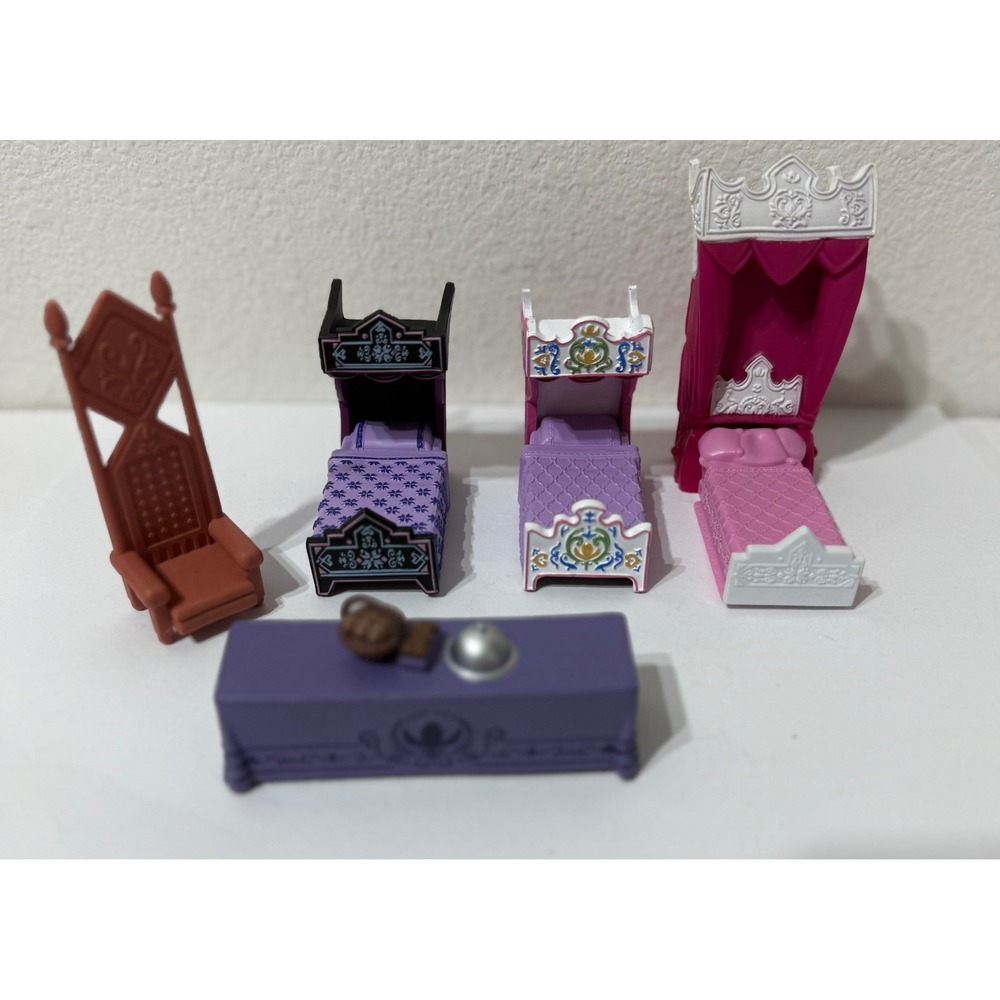 Disney Frozen Arendelle Castle Dollhouse Furniture Set Beds Throne Table 6pc